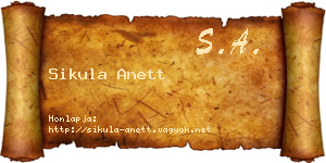 Sikula Anett névjegykártya